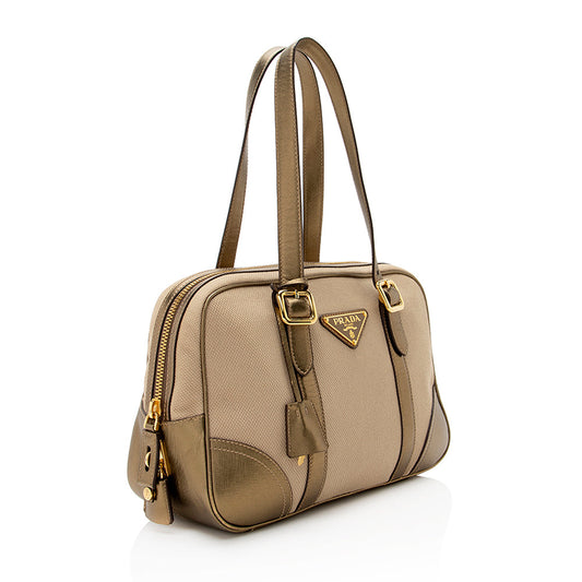 Prada Bowling Metallic Satchel 21637