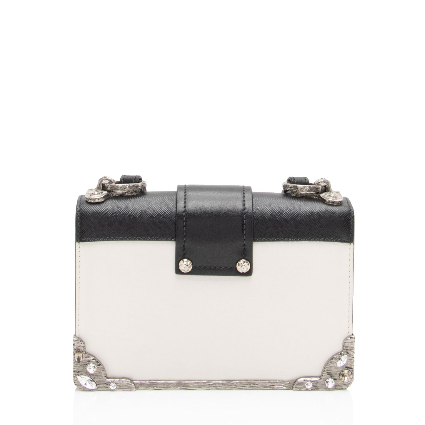 Prada Calfskin Crystal Cahier Shoulder Bag Hlddcz