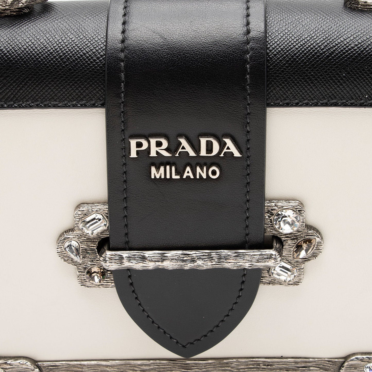 Prada Calfskin Crystal Cahier Shoulder Bag Hlddcz