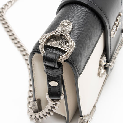 Prada Calfskin Crystal Cahier Shoulder Bag Hlddcz