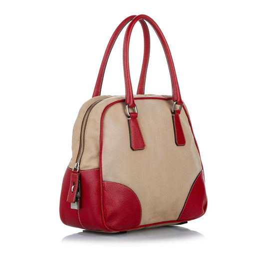 Prada Canapa Bauletto Canvas Handbag 32509