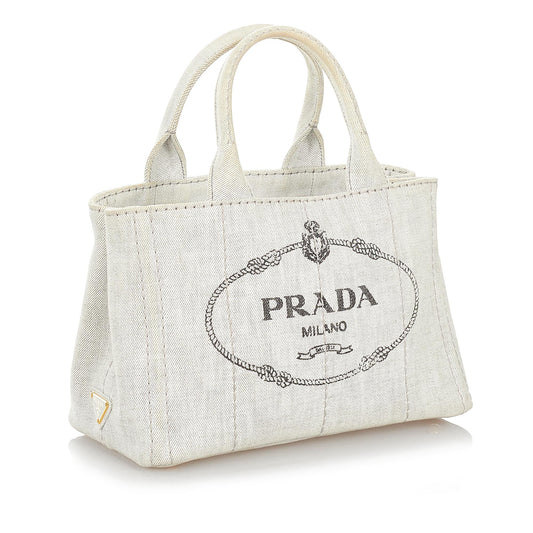 Prada Canapa Logo Canvas Handbag 27160