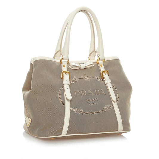 Prada Canapa Logo Canvas Handbag 32222