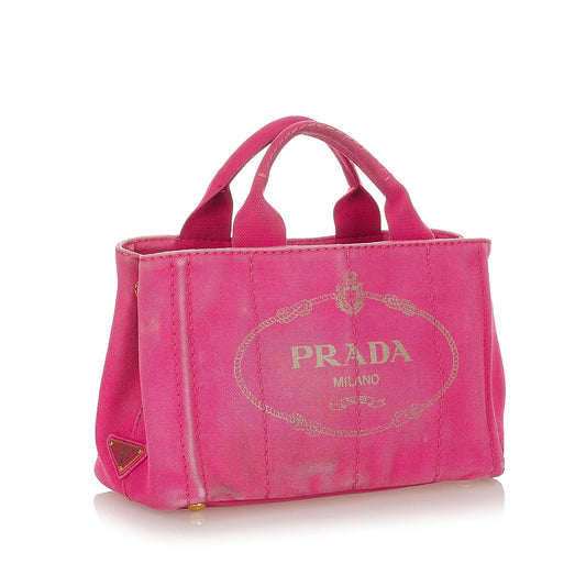 Prada Canapa Logo Canvas Satchel 23610