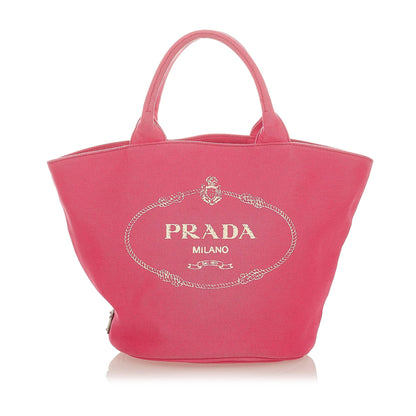 Prada Canapa Logo Canvas Satchel 25469