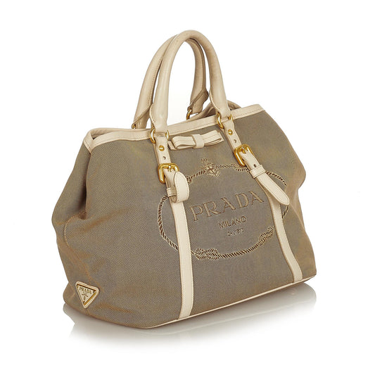 Prada Canapa Logo Canvas Satchel 25823