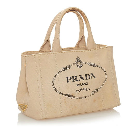 Prada Canapa Logo Canvas Satchel 27860