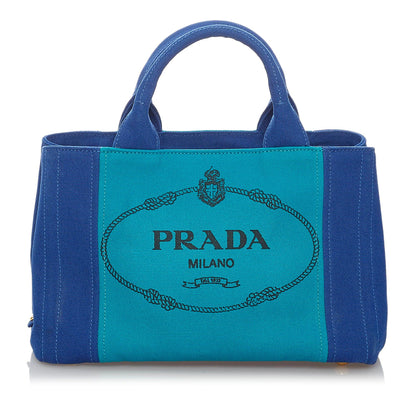 Prada Canapa Logo Canvas Satchel 29663