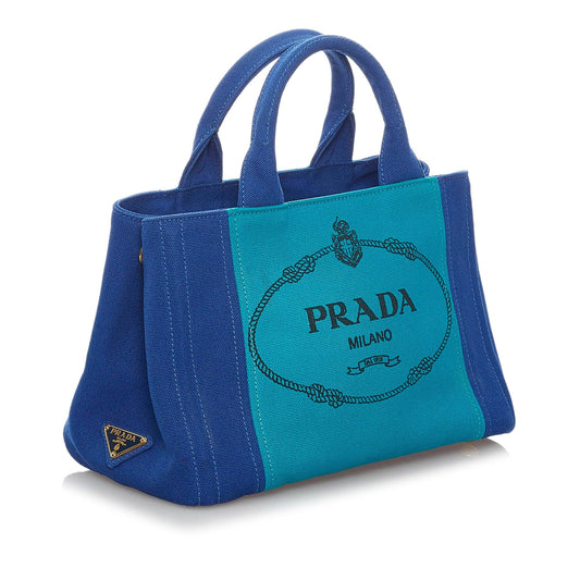 Prada Canapa Logo Canvas Satchel 29663