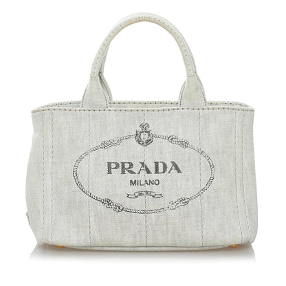 Prada Canapa Logo Canvas Satchel 29742