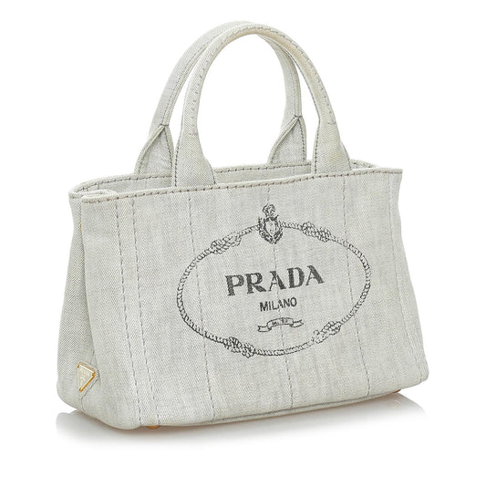 Prada Canapa Logo Canvas Satchel 29742