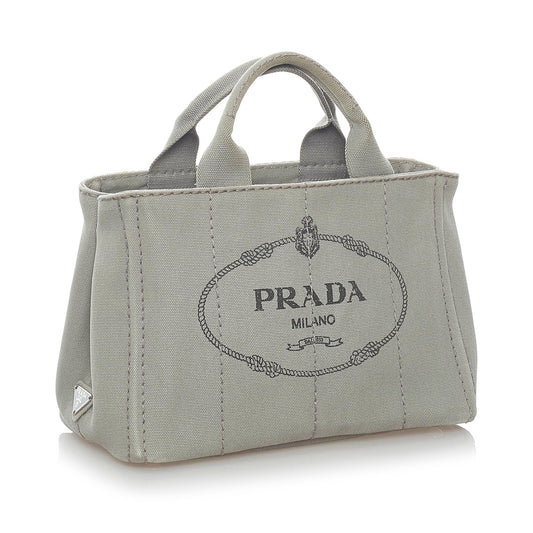 Prada Canapa Logo Canvas Satchel 30961