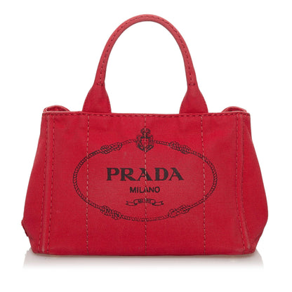 Prada Canapa Logo Canvas Satchel 31097