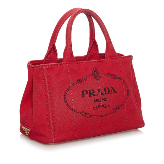 Prada Canapa Logo Canvas Satchel 31097