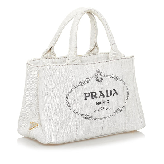 Prada Canapa Logo Canvas Satchel 31407