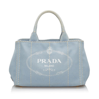 Prada Canapa Logo Canvas Satchel 34012