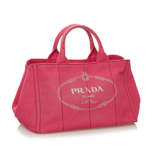 Prada Canapa Logo Canvas Satchel 34209