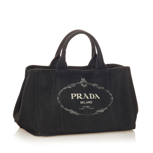 Prada Canapa Logo Canvas Satchel 34462