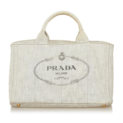 Prada Canapa Logo Canvas Satchel 35073