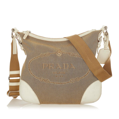 Prada Canapa Logo Canvas Shoulder Bag 24821