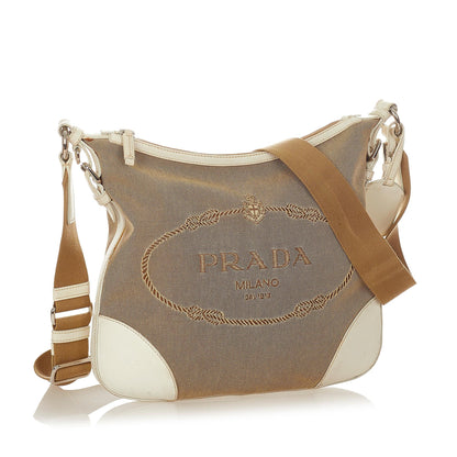 Prada Canapa Logo Canvas Shoulder Bag 24821