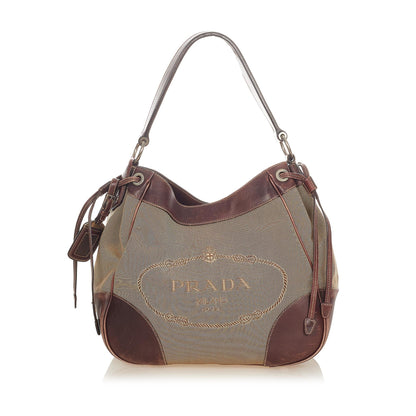 Prada Canapa Logo Canvas Shoulder Bag 25070