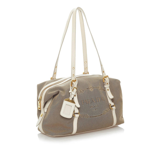 Prada Canapa Logo Canvas Shoulder Bag 32655