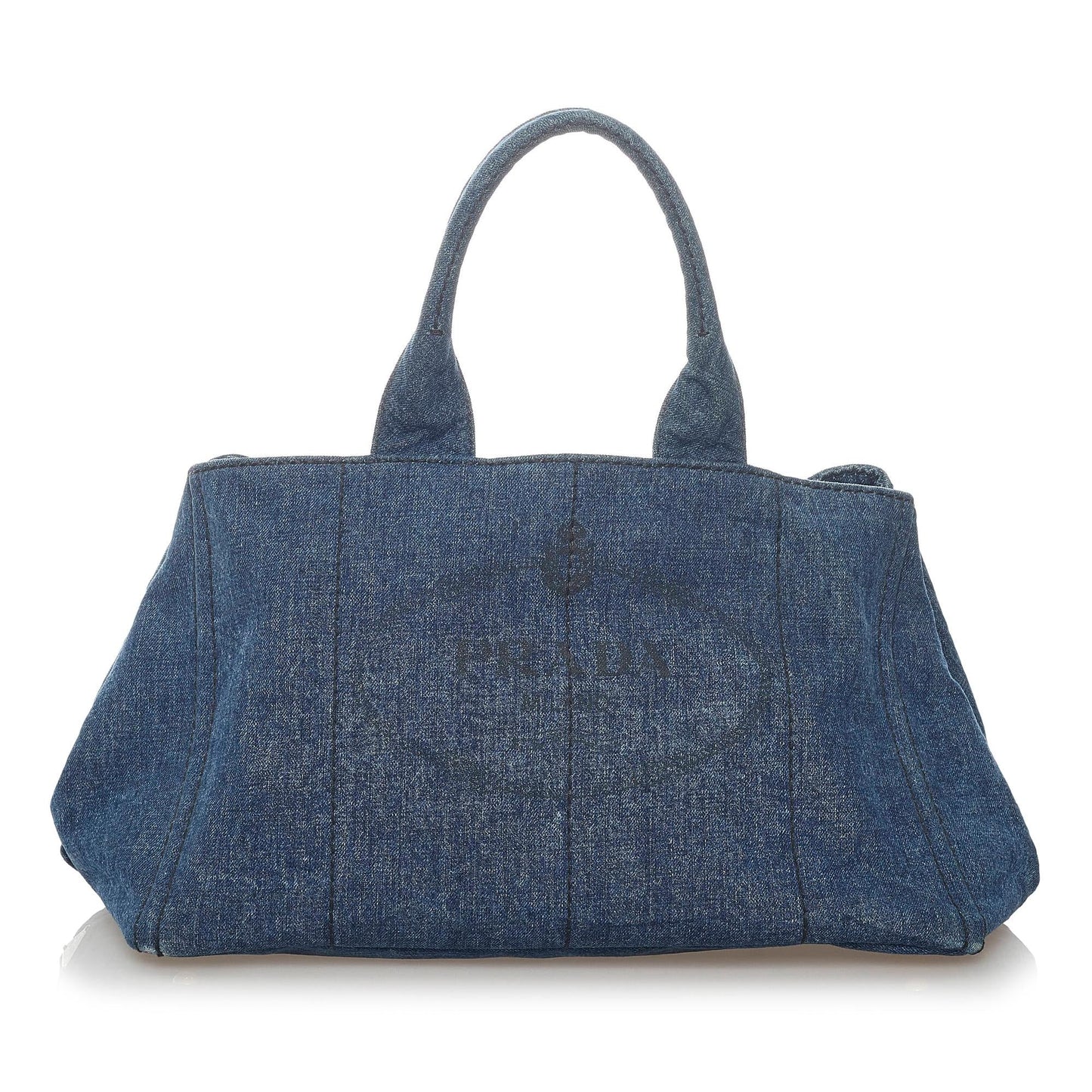 Prada Canapa Logo Denim Handbag 32657