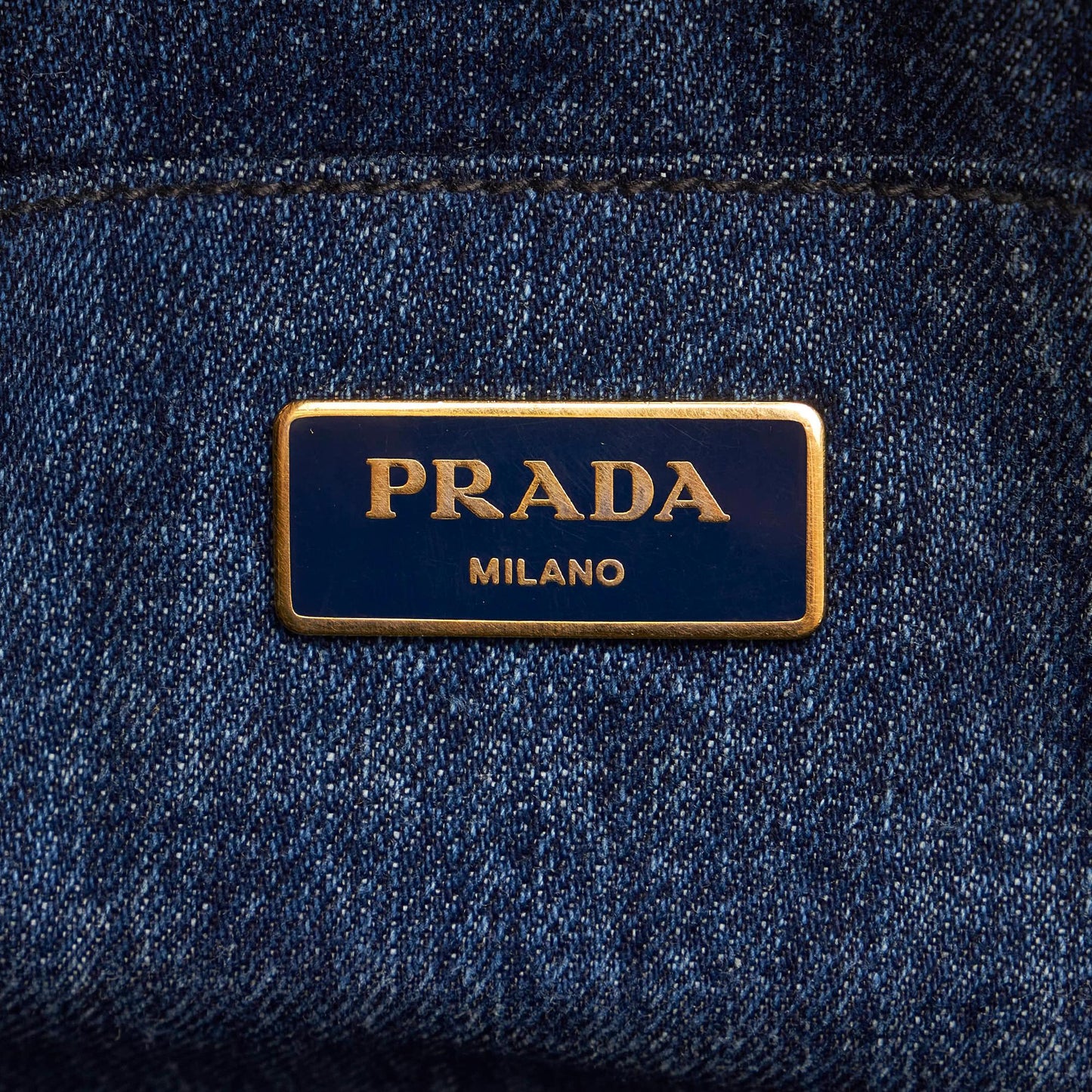 Prada Canapa Logo Denim Handbag 32657