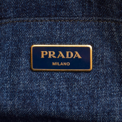 Prada Canapa Logo Denim Handbag 32657