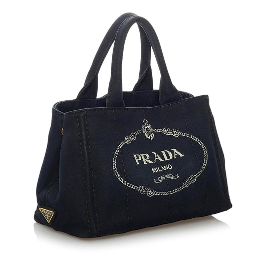 Prada Canapa Logo Denim Satchel 29950