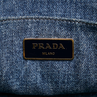 Prada Canapa Logo Denim Satchel 30503