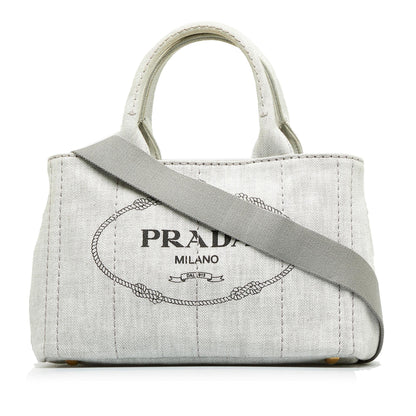 Prada Canapa Logo Denim Satchel wHZCCJ