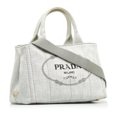 Prada Canapa Logo Denim Satchel wHZCCJ