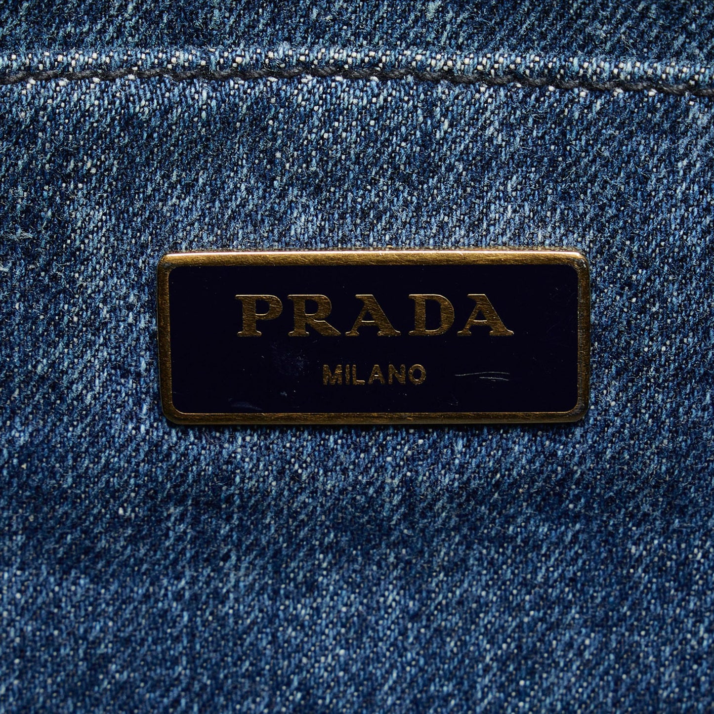 Prada Canapa Logo Denim Satchel wkkQcB