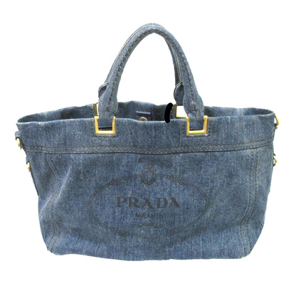 Prada Canapa Logo Denim Satchel 95fGVv