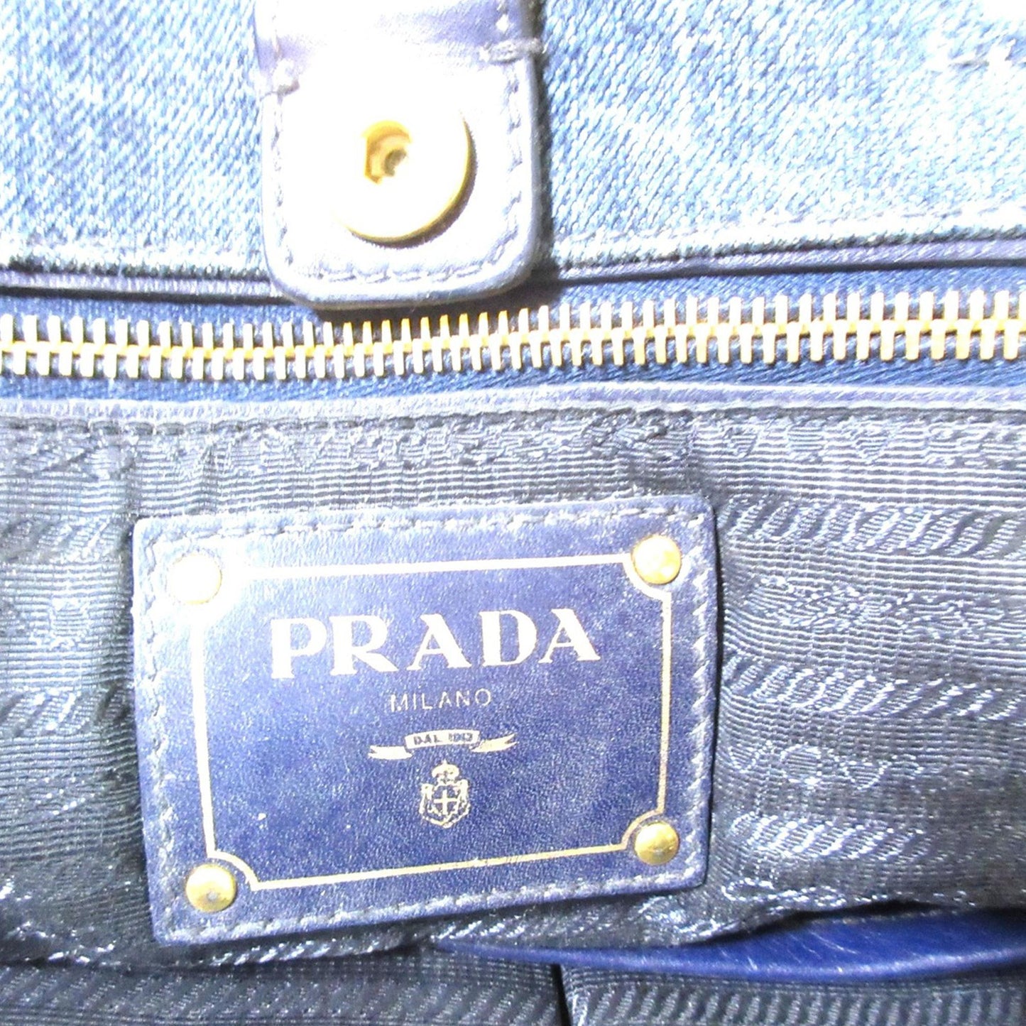 Prada Canapa Logo Denim Satchel 95fGVv