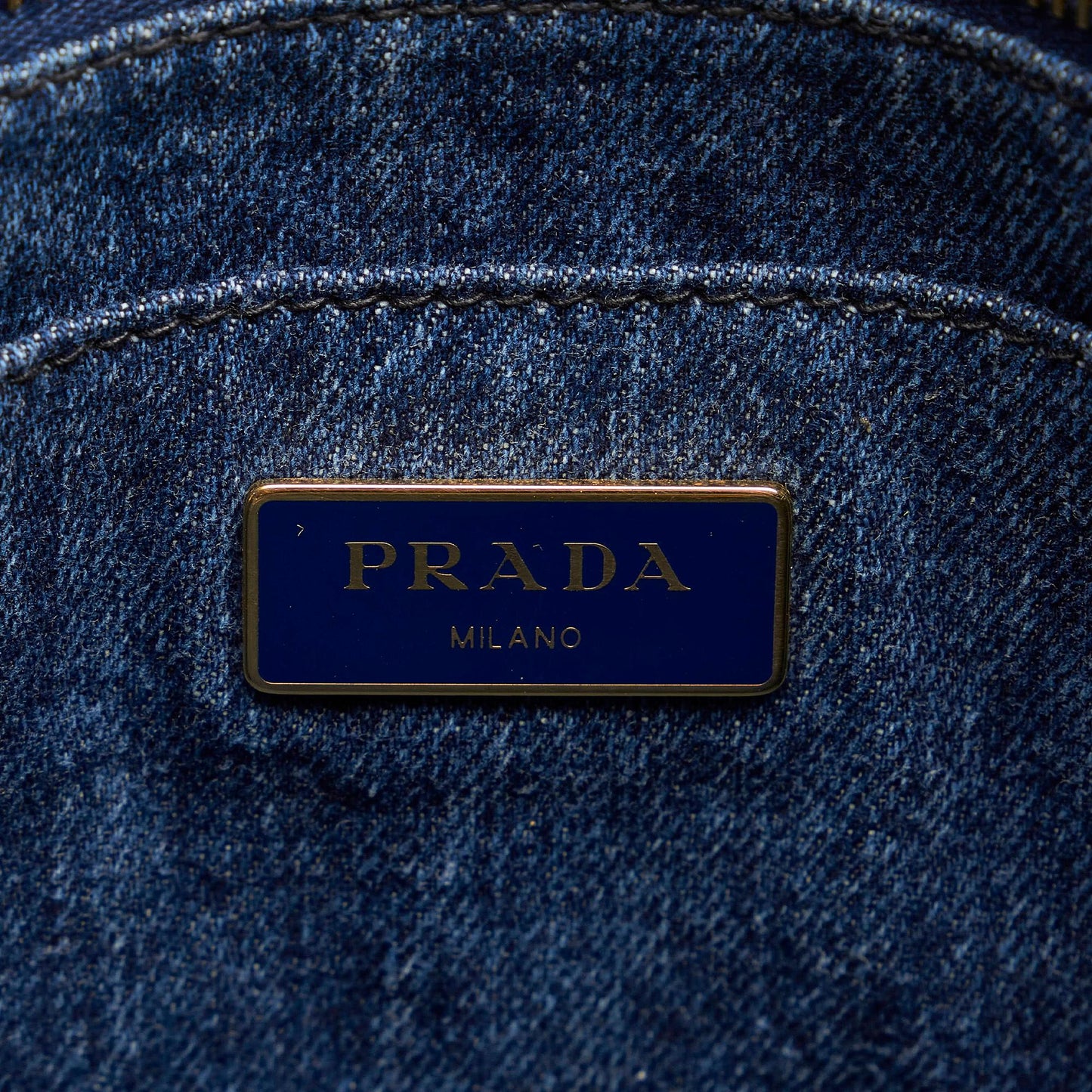 Prada Canapa Logo Denim Tote Bag 27693