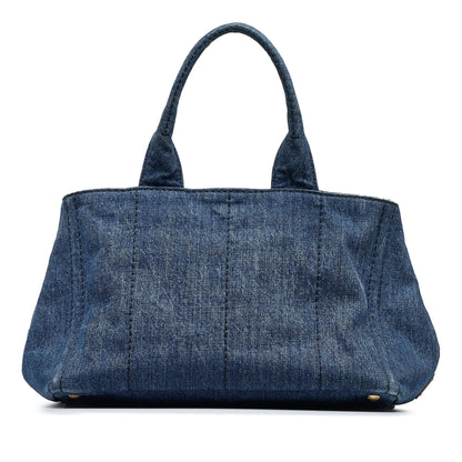 Prada Canapa Logo Denim Tote Bag kCfCD3