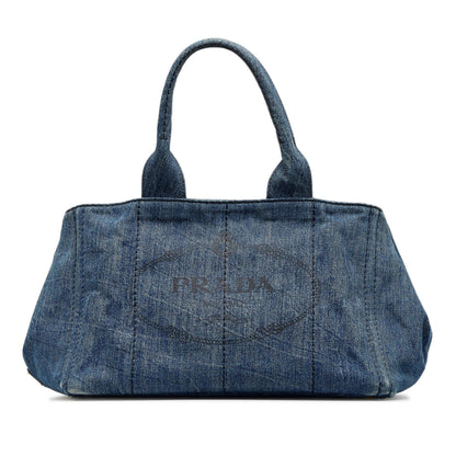 Prada Canapa Logo Denim Tote lzCeX7