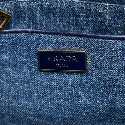 Prada Canapa Logo Denim Tote lzCeX7