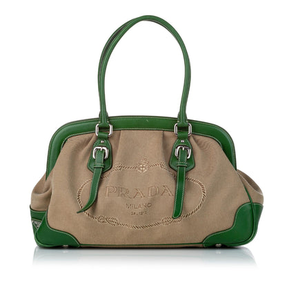 Prada Canapa Logo Frame Handbag 30994