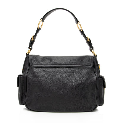 Prada Vitello Daino Side Pocket Flap Bag aKkOkE