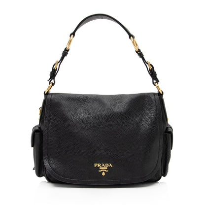 Prada Vitello Daino Side Pocket Flap Bag aKkOkE