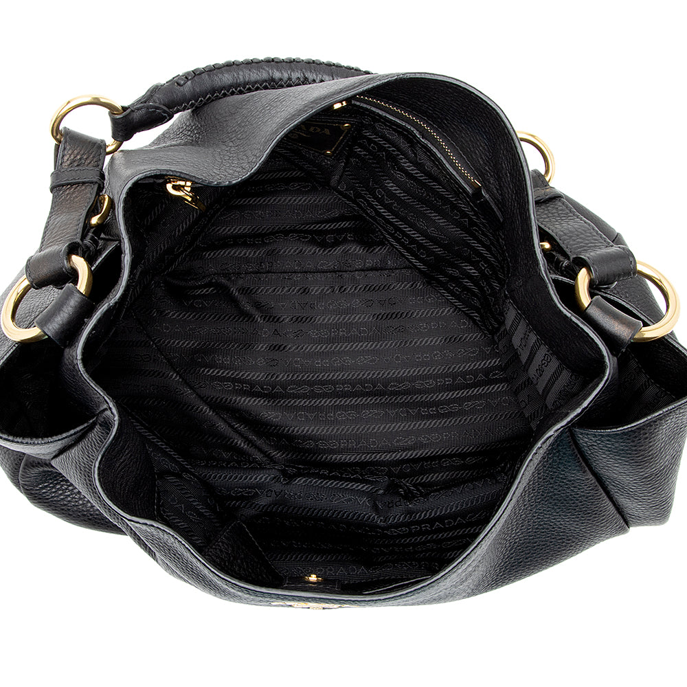 Prada Vitello Daino Side Pocket Hobo 21901