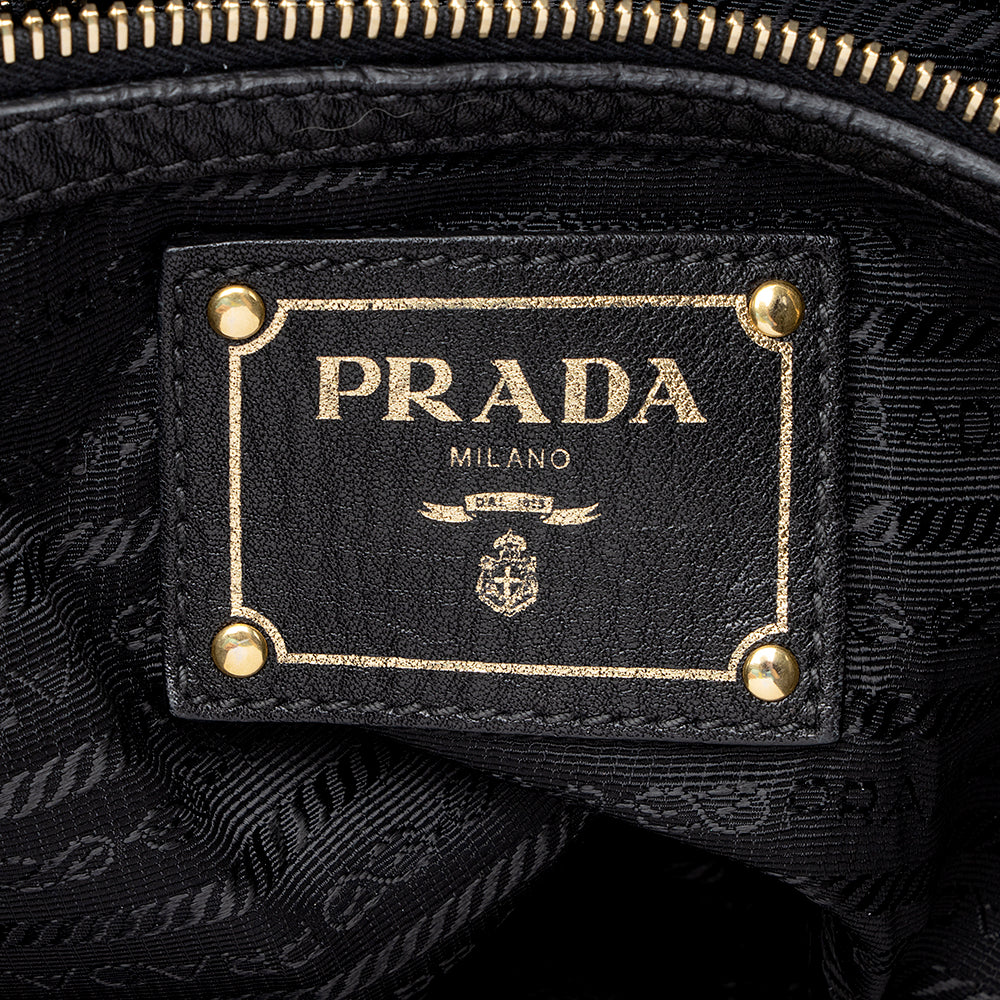 Prada Vitello Daino Side Pocket Hobo 21901