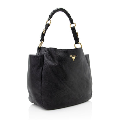 Prada Vitello Daino Side Pocket Hobo 21901