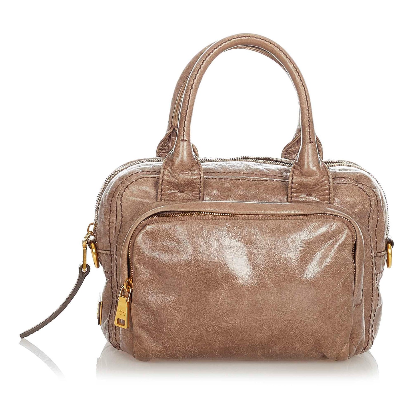 Prada Vitello Shine Bauletto Satchel 22185