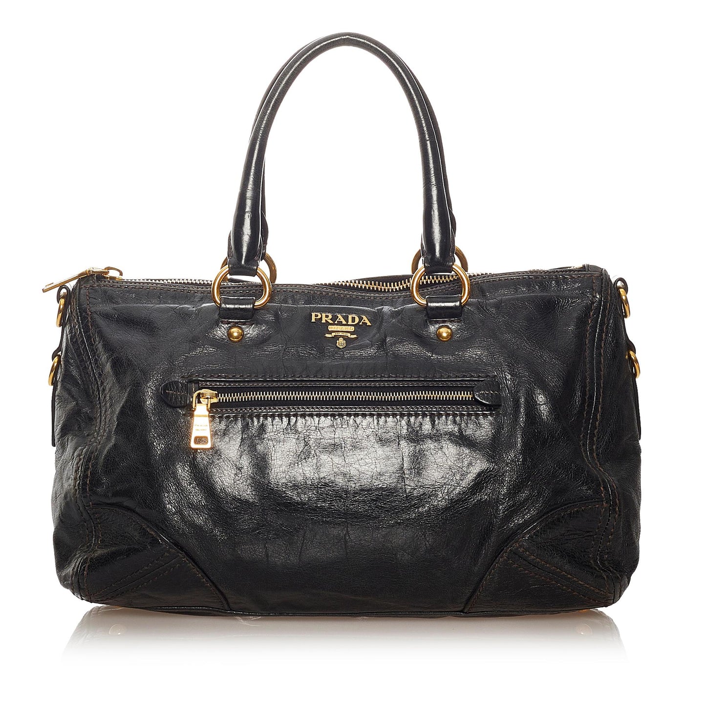 Prada Vitello Shine Satchel 27607