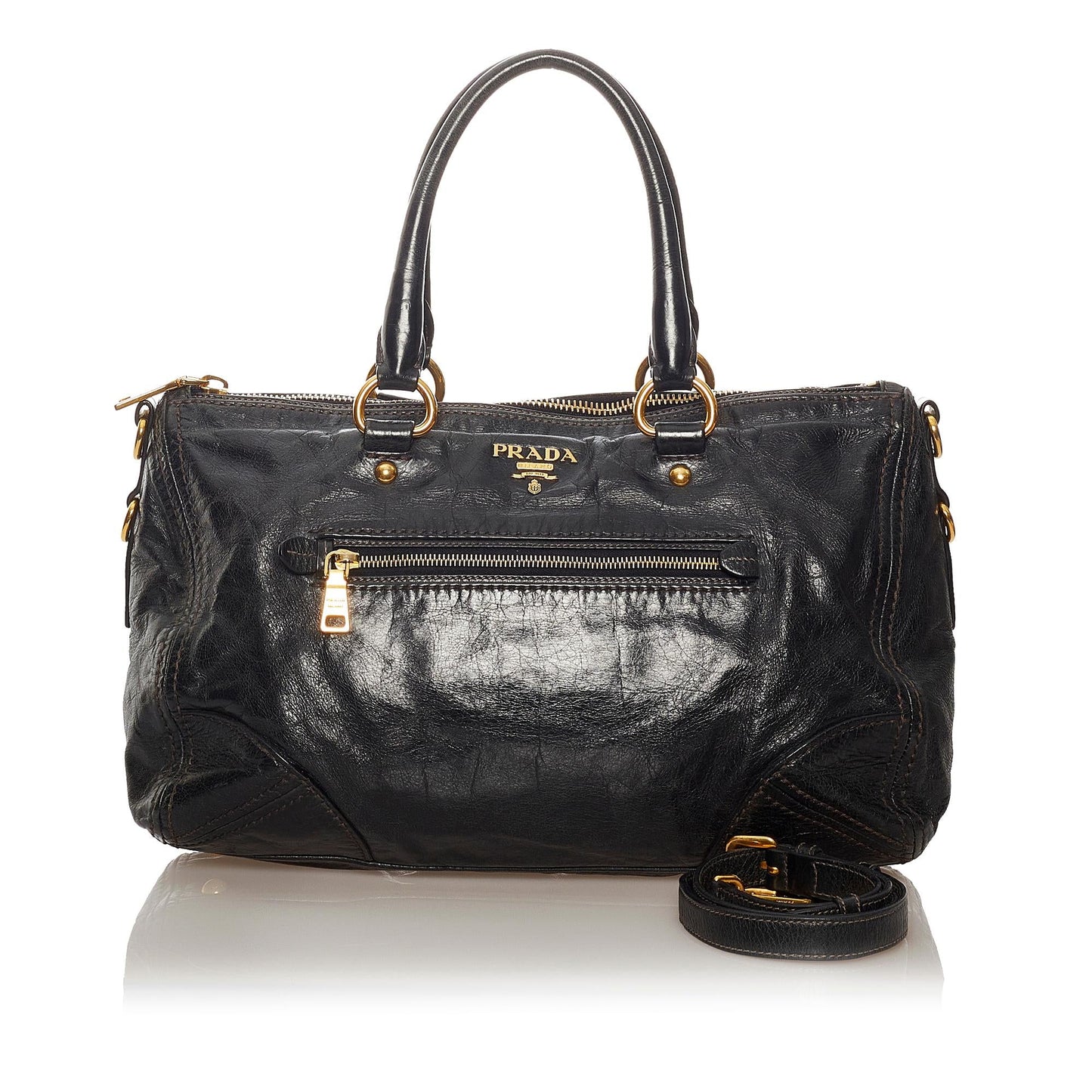 Prada Vitello Shine Satchel 27607